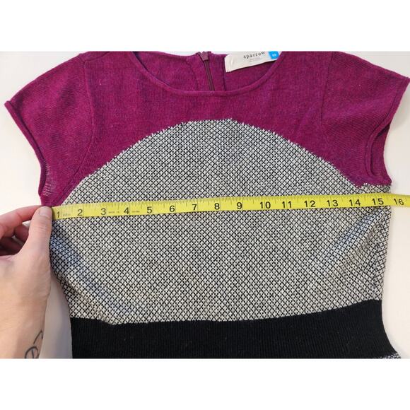 Anthropologie Sparrow Serena Peplum Wool Cashmere Blend Sweater Dress angora XS - Picture 9 of 9